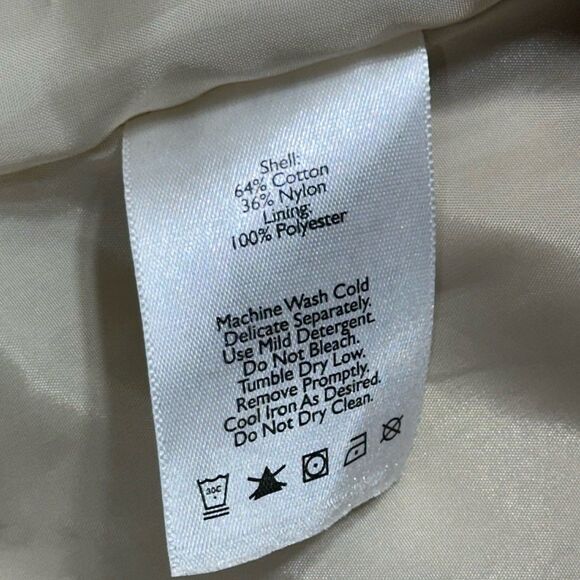 Eddie Bauer Jacket Women's Beige Rain Coat Trench Buttons Mid Length Utility - Picture 12 of 12